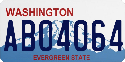 WA license plate ABO4064