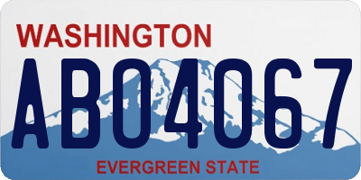 WA license plate ABO4067