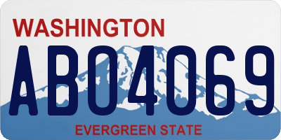 WA license plate ABO4069