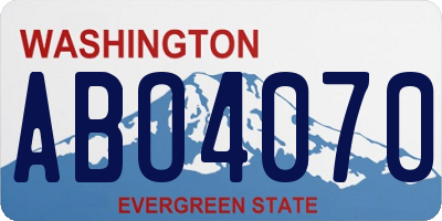 WA license plate ABO4070