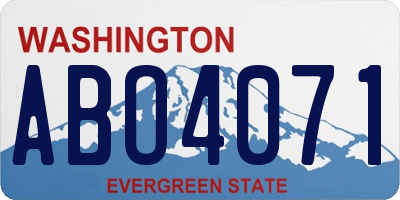 WA license plate ABO4071