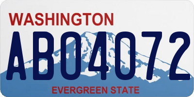 WA license plate ABO4072