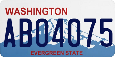 WA license plate ABO4075
