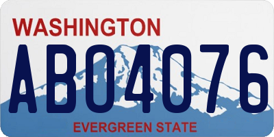WA license plate ABO4076