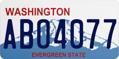 WA license plate ABO4077