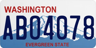 WA license plate ABO4078