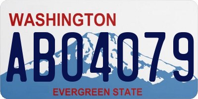 WA license plate ABO4079