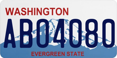 WA license plate ABO4080