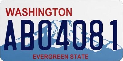 WA license plate ABO4081