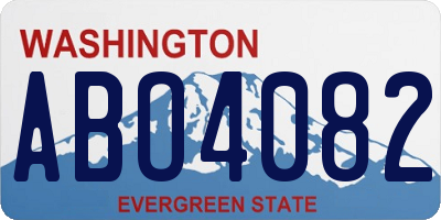 WA license plate ABO4082