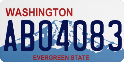 WA license plate ABO4083