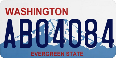 WA license plate ABO4084