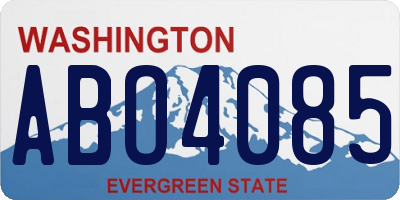 WA license plate ABO4085