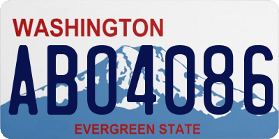 WA license plate ABO4086