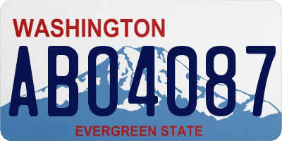WA license plate ABO4087