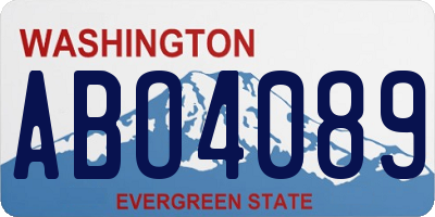 WA license plate ABO4089