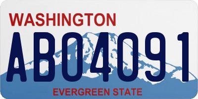 WA license plate ABO4091