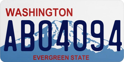 WA license plate ABO4094