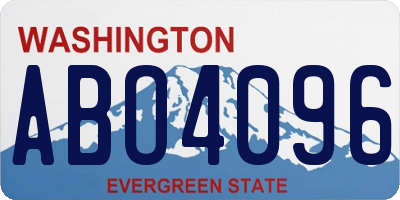 WA license plate ABO4096