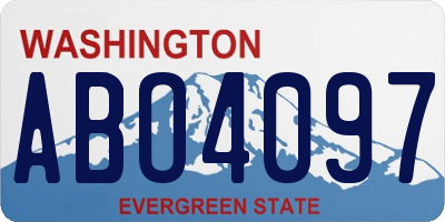 WA license plate ABO4097