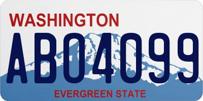 WA license plate ABO4099