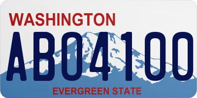 WA license plate ABO4100
