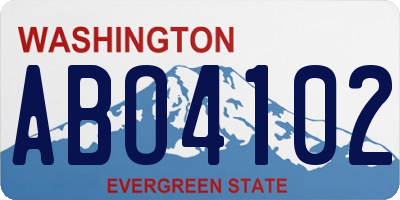 WA license plate ABO4102