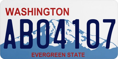 WA license plate ABO4107
