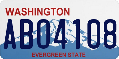 WA license plate ABO4108