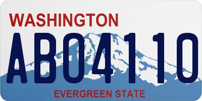 WA license plate ABO4110