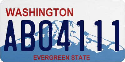 WA license plate ABO4111