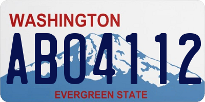 WA license plate ABO4112
