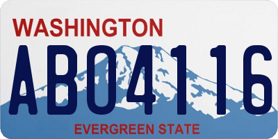 WA license plate ABO4116