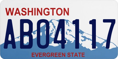 WA license plate ABO4117