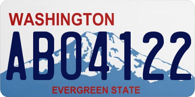 WA license plate ABO4122