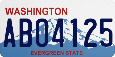 WA license plate ABO4125