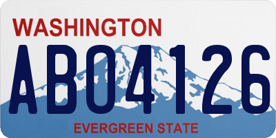 WA license plate ABO4126