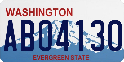 WA license plate ABO4130