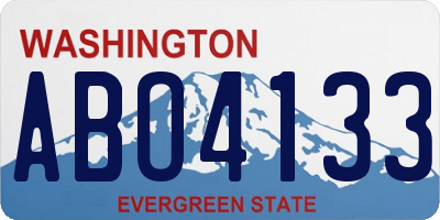 WA license plate ABO4133