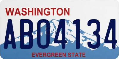 WA license plate ABO4134