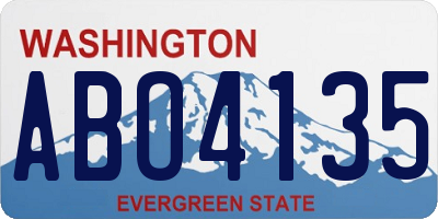 WA license plate ABO4135