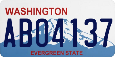 WA license plate ABO4137