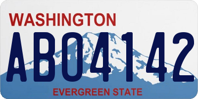 WA license plate ABO4142