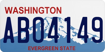WA license plate ABO4149