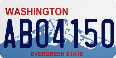 WA license plate ABO4150