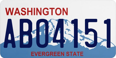 WA license plate ABO4151