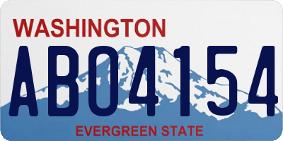 WA license plate ABO4154