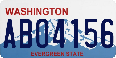 WA license plate ABO4156