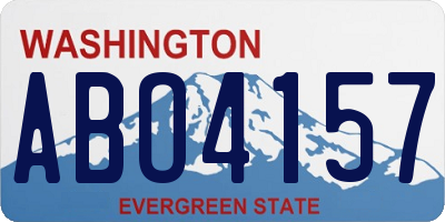 WA license plate ABO4157