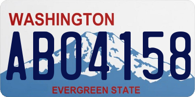 WA license plate ABO4158